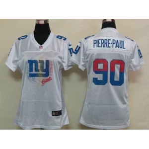 nike women nfl jerseys new york giants #90 pierre.paul white[2012 fem fan]