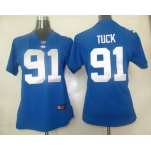 nike women nfl jerseys new york giants #91 tuck blue[nike]