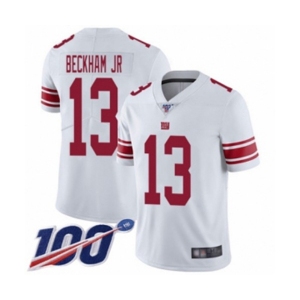 Youth New York Giants #13 Odell Beckham Jr White Vapor Untouchable Limited Player 100th Season Football Jersey