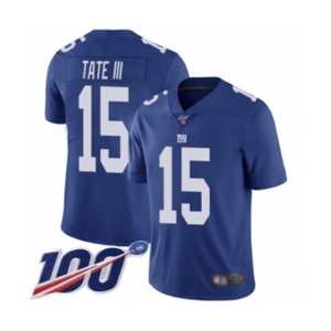 Youth New York Giants #15 Golden Tate III Royal Blue Team Color Vapor Untouchable Limited Player 100th Season Football Jersey