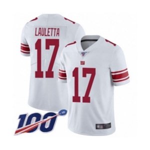Youth New York Giants #17 Kyle Lauletta White Vapor Untouchable Limited Player 100th Season Football Jersey