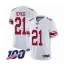 Youth New York Giants #21 Jabrill Peppers White Vapor Untouchable Limited Player 100th Season Football Jersey