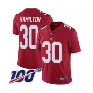Youth New York Giants #30 Antonio Hamilton Red Limited Red Inverted Legend 100th Season Football Jersey