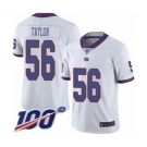 Youth New York Giants #56 Lawrence Taylor Limited White Rush Vapor Untouchable 100th Season Football Jersey