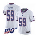 Youth New York Giants #59 Lorenzo Carter Limited White Rush Vapor Untouchable 100th Season Football Jersey