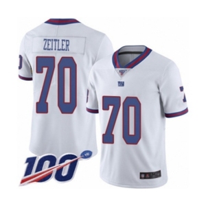 Youth New York Giants #70 Kevin Zeitler Limited White Rush Vapor Untouchable 100th Season Football Jersey