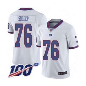 Youth New York Giants #76 Nate Solder Limited White Rush Vapor Untouchable 100th Season Football Jersey