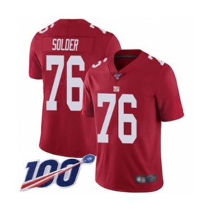 Youth New York Giants #76 Nate Solder Red Limited Red Inverted Legend 100th Season Football Jersey