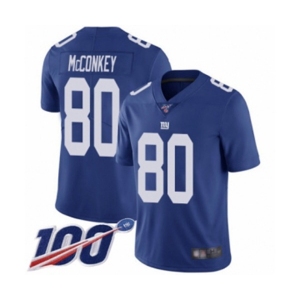 Youth New York Giants #80 Phil McConkey Royal Blue Team Color Vapor Untouchable Limited Player 100th Season Football Jersey