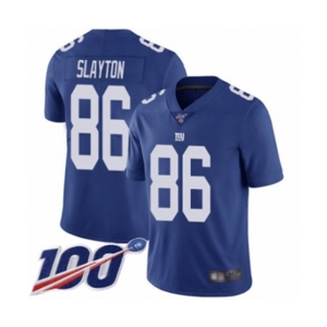 Youth New York Giants #86 Darius Slayton Royal Blue Team Color Vapor Untouchable Limited Player 100th Season Football Jersey