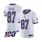 Youth New York Giants #87 Sterling Shepard Limited White Rush Vapor Untouchable 100th Season Football Jersey