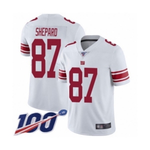 Youth New York Giants #87 Sterling Shepard White Vapor Untouchable Limited Player 100th Season Football Jersey