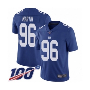 Youth New York Giants #96 Kareem Martin Royal Blue Team Color Vapor Untouchable Limited Player 100th Season Football Jersey