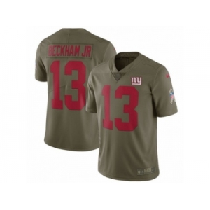 Youth Nike New York Giants #13 Odell Beckham Jr Limited Olive 2017 Salute to Service NFL Jersey