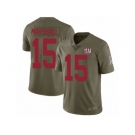 Youth Nike New York Giants #15 Brandon Marshall Limited Olive 2017 Salute to Service NFL Jersey