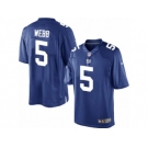 Youth Nike New York Giants #5 Davis Webb Limited Royal Blue Team Color NFL Jersey