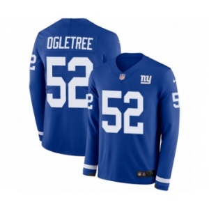 Youth Nike New York Giants #52 Alec Ogletree Limited Royal Blue Therma Long Sleeve NFL Jersey