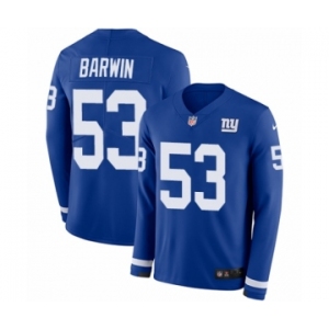 Youth Nike New York Giants #53 Connor Barwin Limited Royal Blue Therma Long Sleeve NFL Jersey