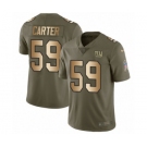 Youth Nike New York Giants #59 Lorenzo Carter Limited Olive Gold 2017 Salute to Service NFL Jersey