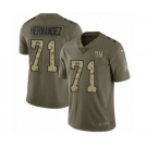 Youth Nike New York Giants #71 Will Hernandez Limited Olive Camo 2017 Salute to Service NFL Jersey