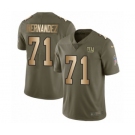 Youth Nike New York Giants #71 Will Hernandez Limited Olive Gold 2017 Salute to Service NFL Jersey