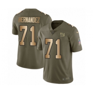 Youth Nike New York Giants #71 Will Hernandez Limited Olive Gold 2017 Salute to Service NFL Jersey