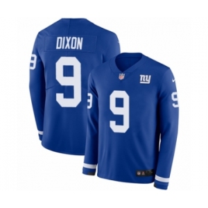 Youth Nike New York Giants #9 Riley Dixon Limited Royal Blue Therma Long Sleeve NFL Jersey