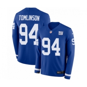 Youth Nike New York Giants #94 Dalvin Tomlinson Limited Royal Blue Therma Long Sleeve NFL Jersey