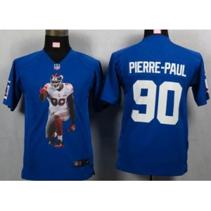 nike youth nfl jerseys new york giants #90 pierre-paul blue[portrait fashion]