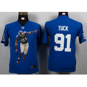 nike youth nfl jerseys new york giants #91 tuck blue[portrait fashion]