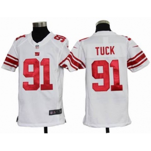 nike youth nfl jerseys new york giants #91 tuck white[nike]