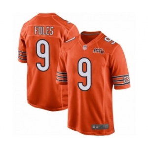 Men Nick #9 Foles Chicago Bears Game 100th Season Jersey - Orange