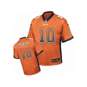 Men's Nike Chicago Bears #10 Mitchell Trubisky Elite Orange Drift Fashion NFL Jersey