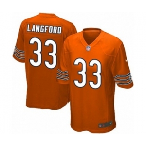 Men's Nike Chicago Bears #33 Jeremy Langford Game Orange Alternate NFL Jersey