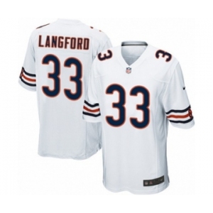 Men's Nike Chicago Bears #33 Jeremy Langford Game White NFL Jersey