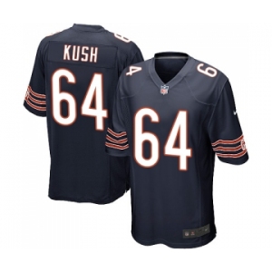 Men's Nike Chicago Bears #64 Eric Kush Game Navy Blue Team Color NFL Jersey