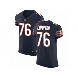 Men Nike Chicago Bears #76 Tom Compton Navy Blue Team Color Vapor Untouchable Elite Player NFL Jersey