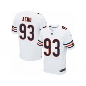 Men Nike Chicago Bears #93 Sam Acho Elite White NFL Jersey