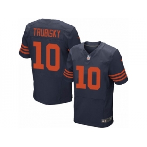 Men's Nike Chicago Bears #10 Mitchell Trubisky Elite Navy Blue 1940s Throwback Alternate NFL Jersey