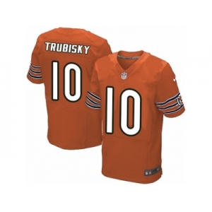 Men's Nike Chicago Bears #10 Mitchell Trubisky Elite Orange Alternate NFL Jersey