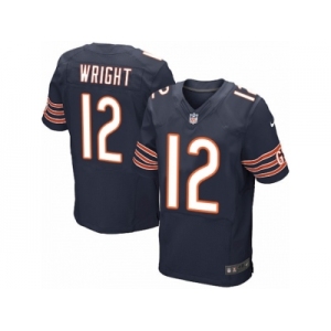 Men's Nike Chicago Bears #12 Kendall Wright Elite Navy Blue Team Color NFL Jersey