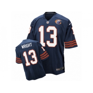 Men's Nike Chicago Bears #13 Kendall Wright Elite Navy Blue Throwback NFL Jersey