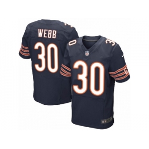 Men's Nike Chicago Bears #30 B.W. Webb Elite Navy Blue Team Color NFL Jersey