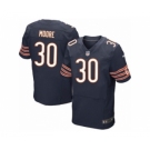 Men's Nike Chicago Bears #30 D.J. Moore Elite Navy Blue Team Color NFL Jersey