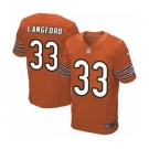 Men's Nike Chicago Bears #33 Jeremy Langford Elite Orange Alternate NFL Jersey