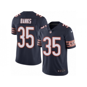 Men's Nike Chicago Bears #35 Johnthan Banks Elite Navy Blue Rush NFL Jersey