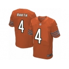 Men's Nike Chicago Bears #4 Connor Barth Elite Orange Alternate NFL Jersey