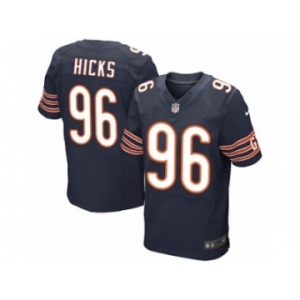 Men's Nike Chicago Bears #96 Akiem Hicks Elite Navy Blue Team Color NFL Jersey