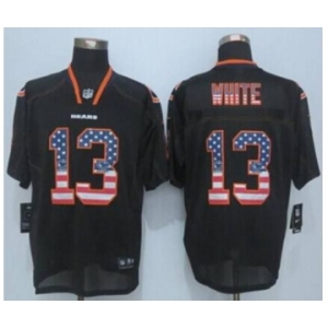 nike nfl jerseys chicago bears #13 white black[Elite USA flag fashion][white]