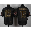 nike nfl jerseys chicago bears #15 brandon marshall black[Elite gold lettering fashion]